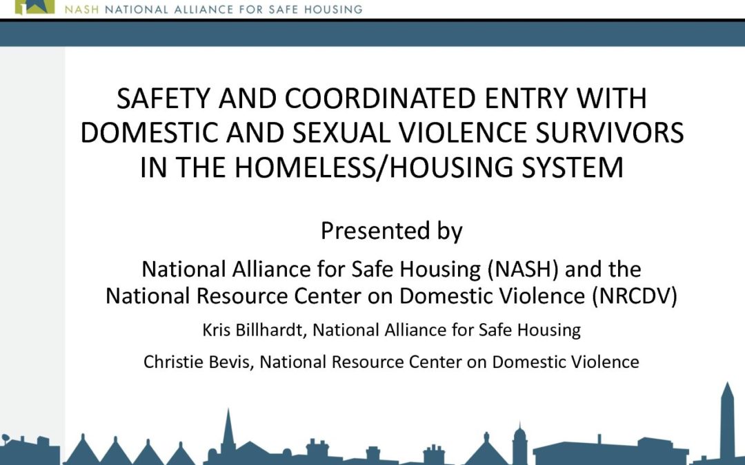 NOFA Safety and Coordinated Entry Systems Webinar